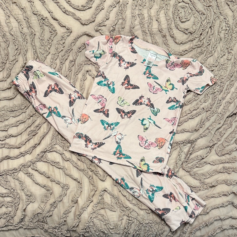 Topia Kids Pajama Set with Colorful Butterfly Design
